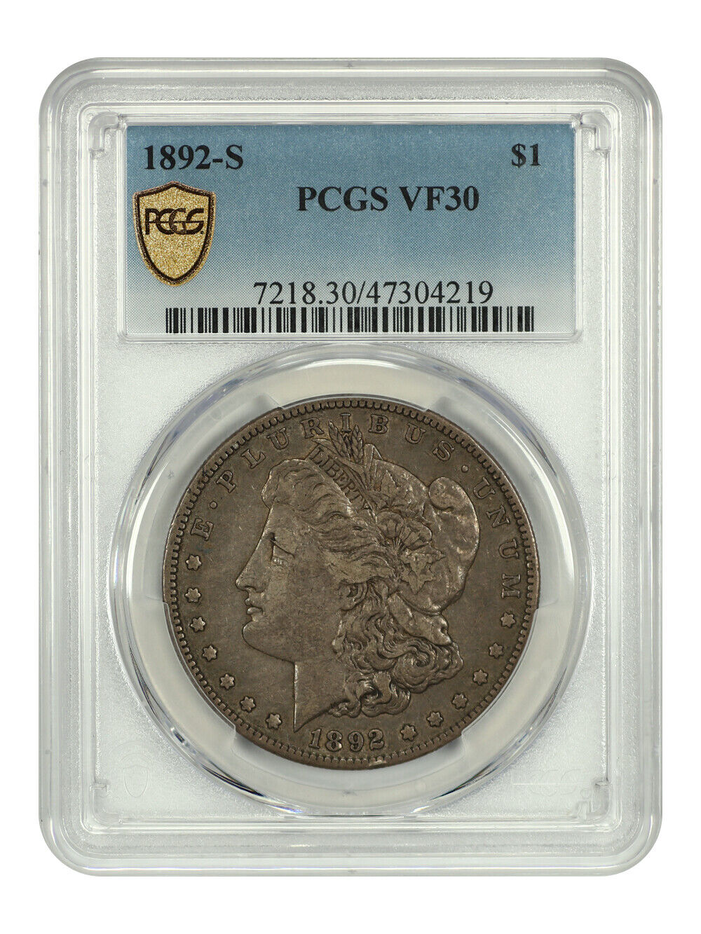 1892-S $1 PCGS VF30 - Morgan Dollar - Key Date Morgan Dollar