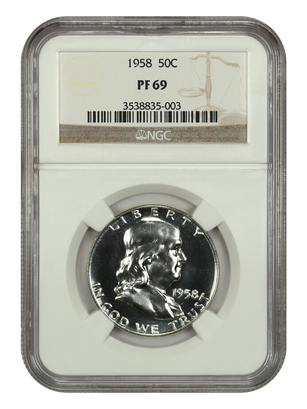 1958 50C NGC PR69 - Franklin Half Dollar