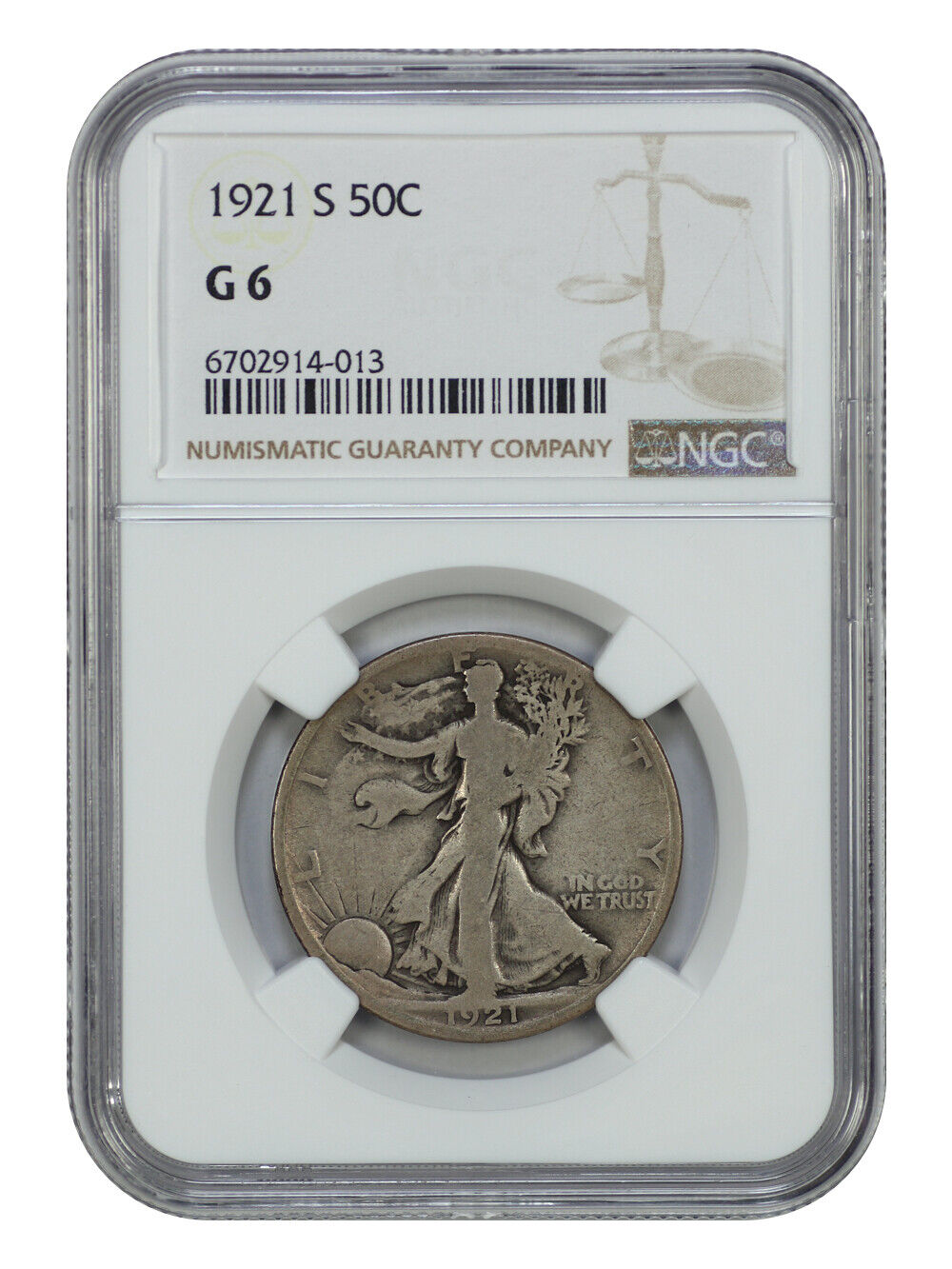 1921-S 50C NGC Good 06 - Walking Liberty Half Dollar - Key Date