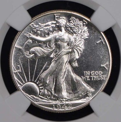 1942 Walking Liberty Half Dollar 50C NGC PR68