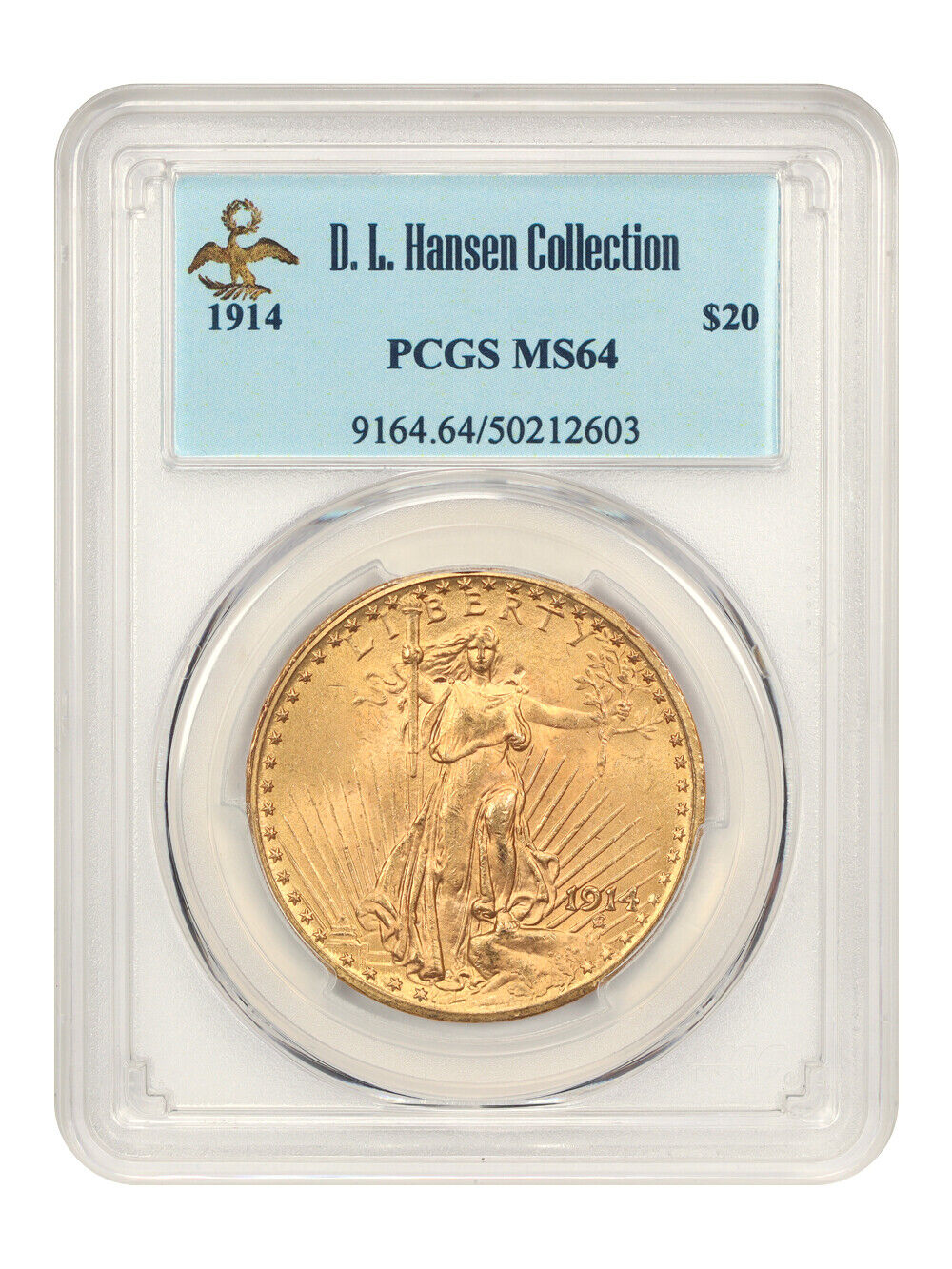 1914 $20 PCGS MS64 ex: D.L. Hansen