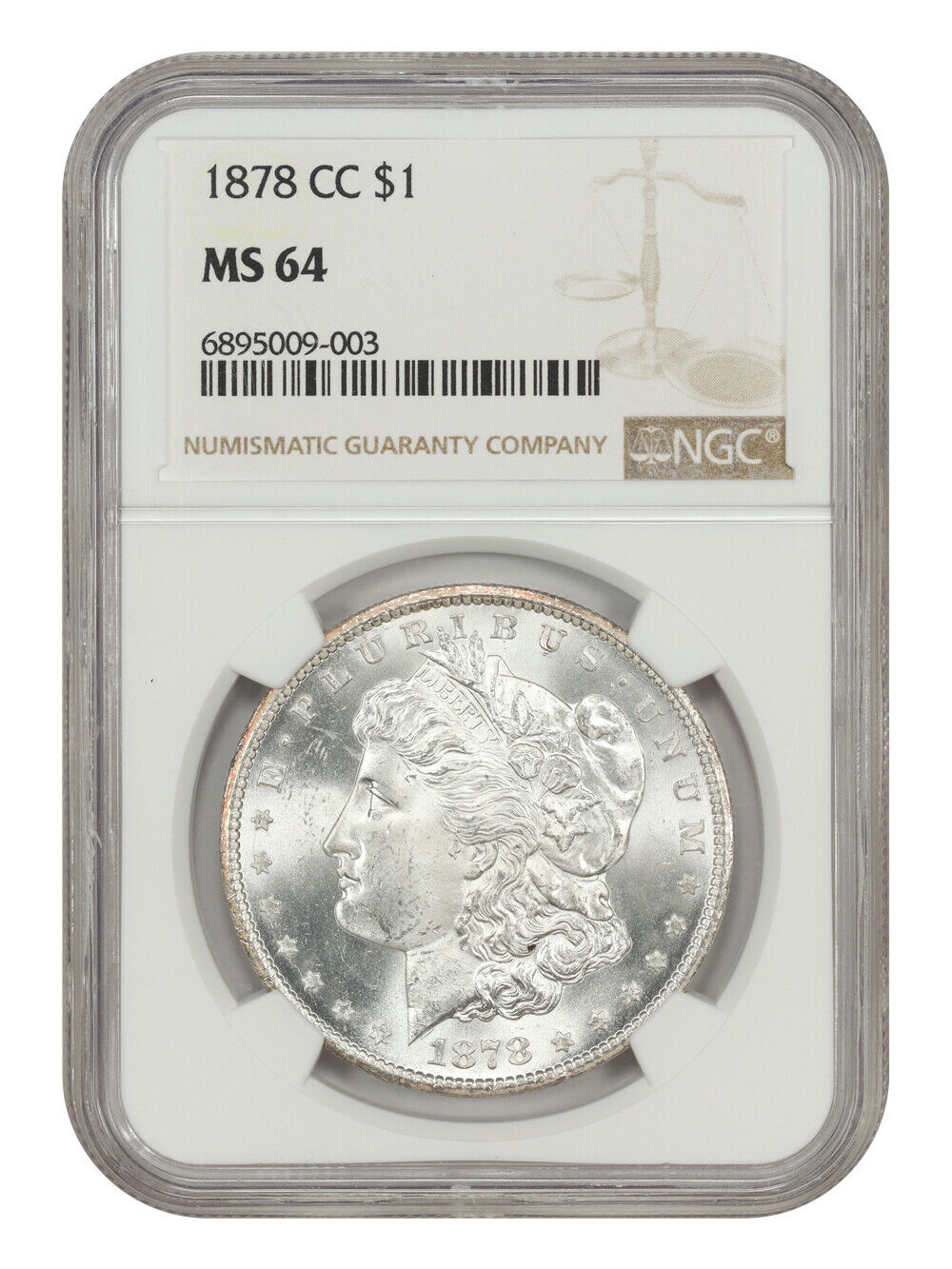 1878-CC $1 NGC MS64 - Morgan Dollar - Popular First-Year Carson City Morgan