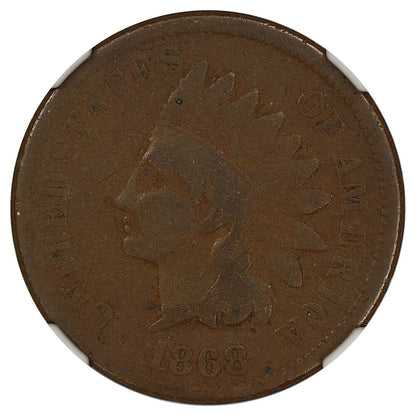 1868 1c NGC Fine 12 - Indian Cent - Better Date