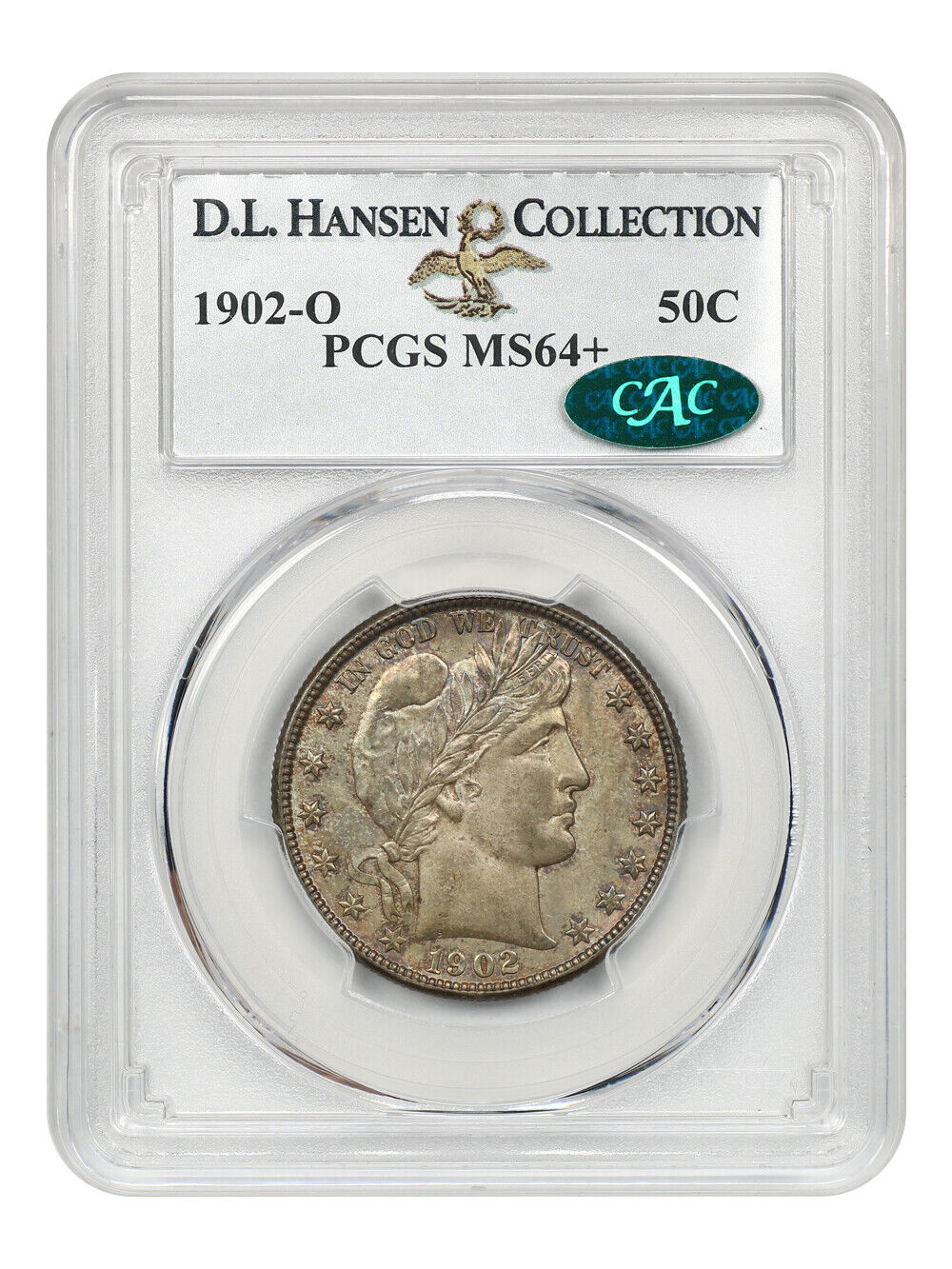 1902-O 50c PCGS/CAC MS64+ ex: D.L. Hansen