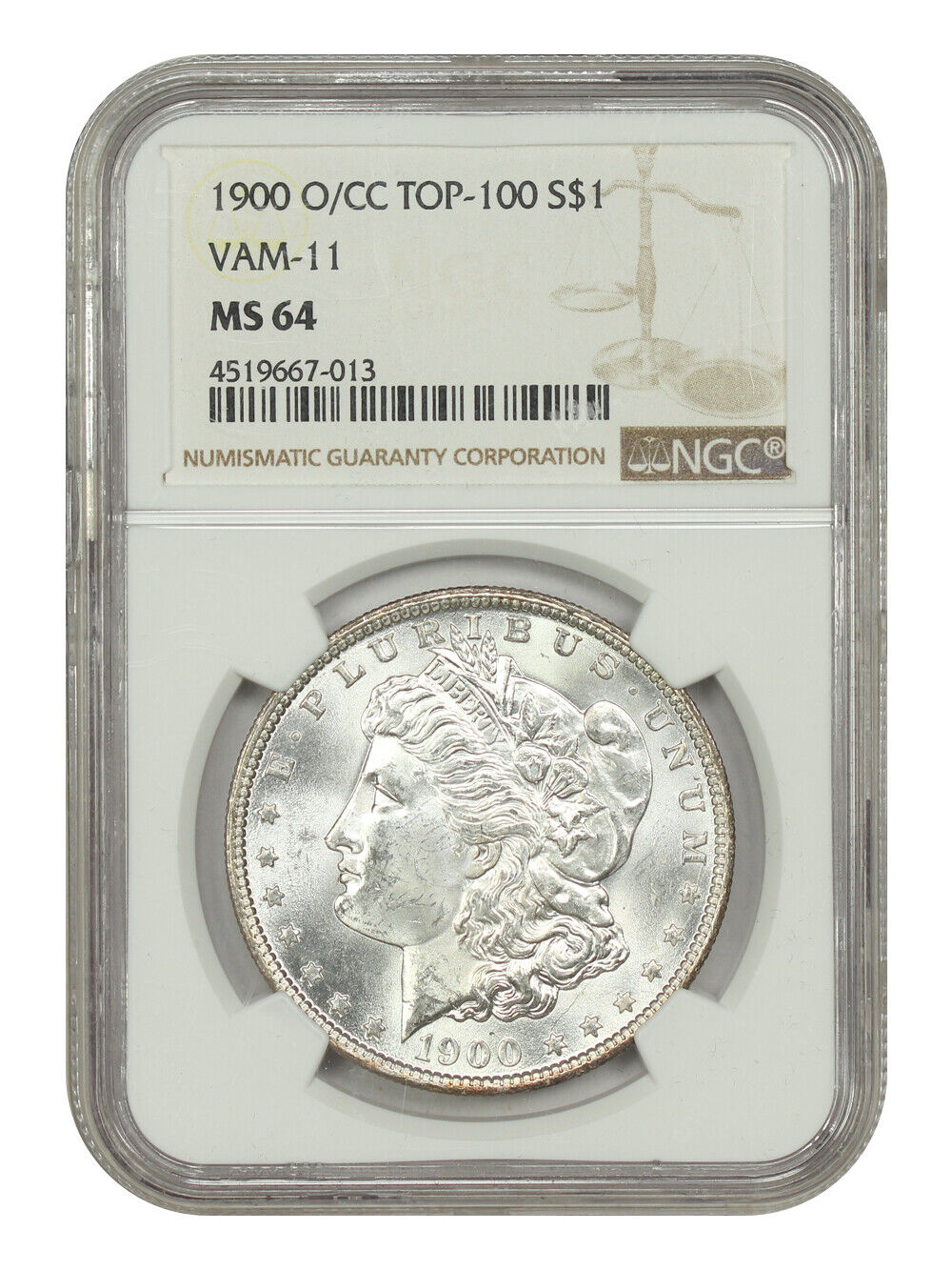 1900-O/CC $1 NGC MS64 (VAM-11) - Morgan Dollar