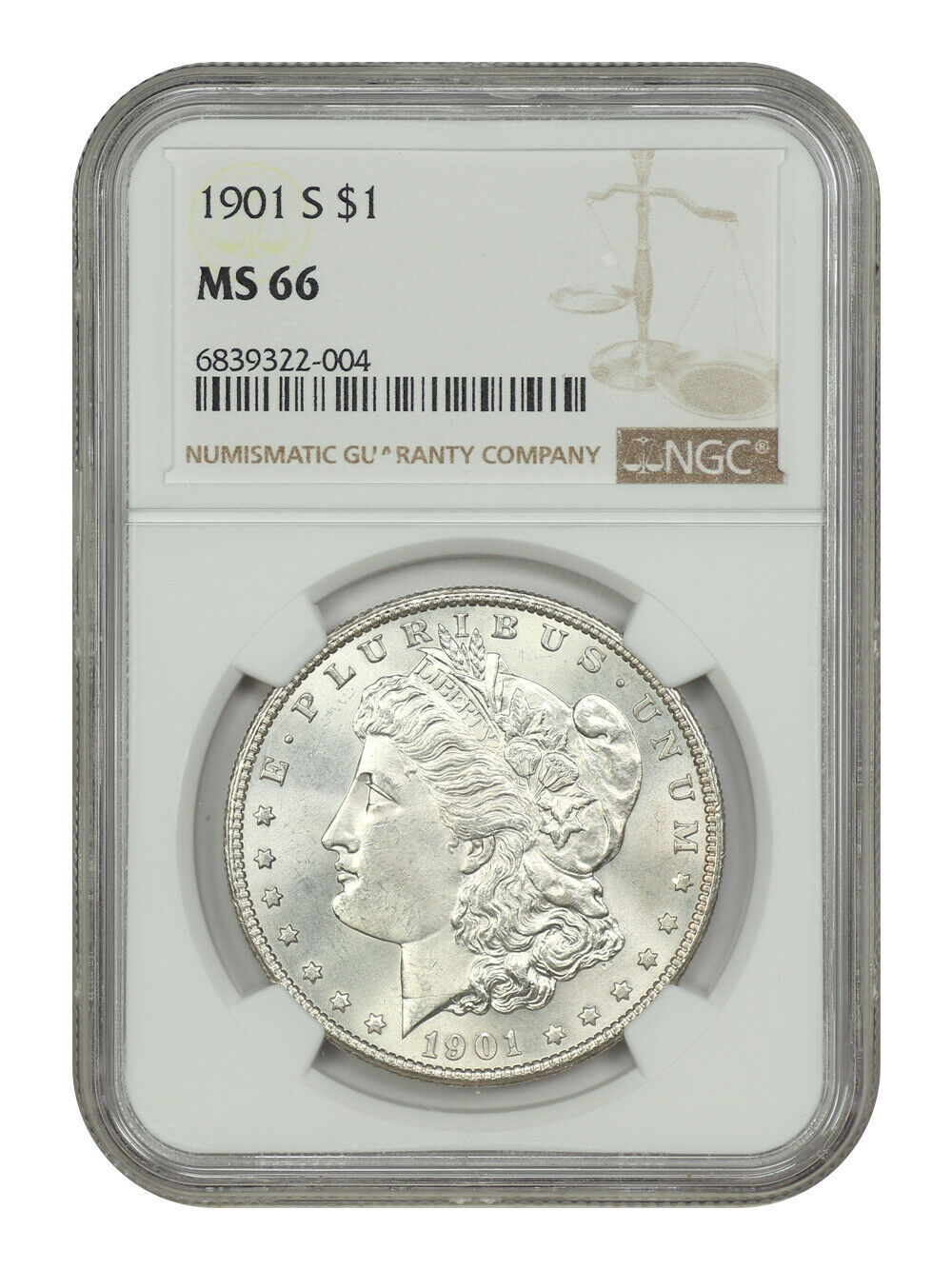 1901-S $1 NGC MS66 - Morgan Dollar - Better Date S-Mint