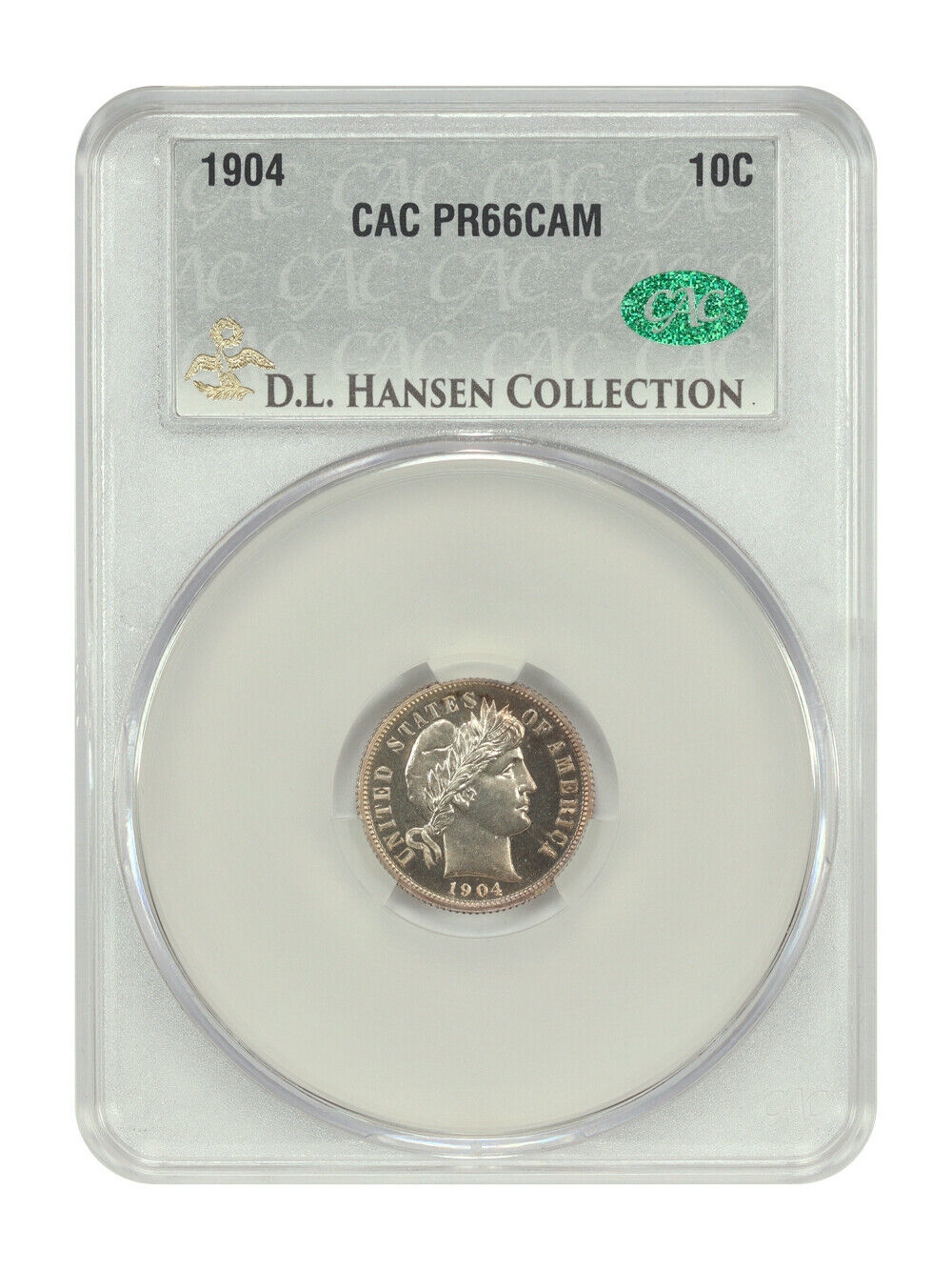 1904 10C CACG PR66CAM ex: D.L. Hansen - Barber Dime