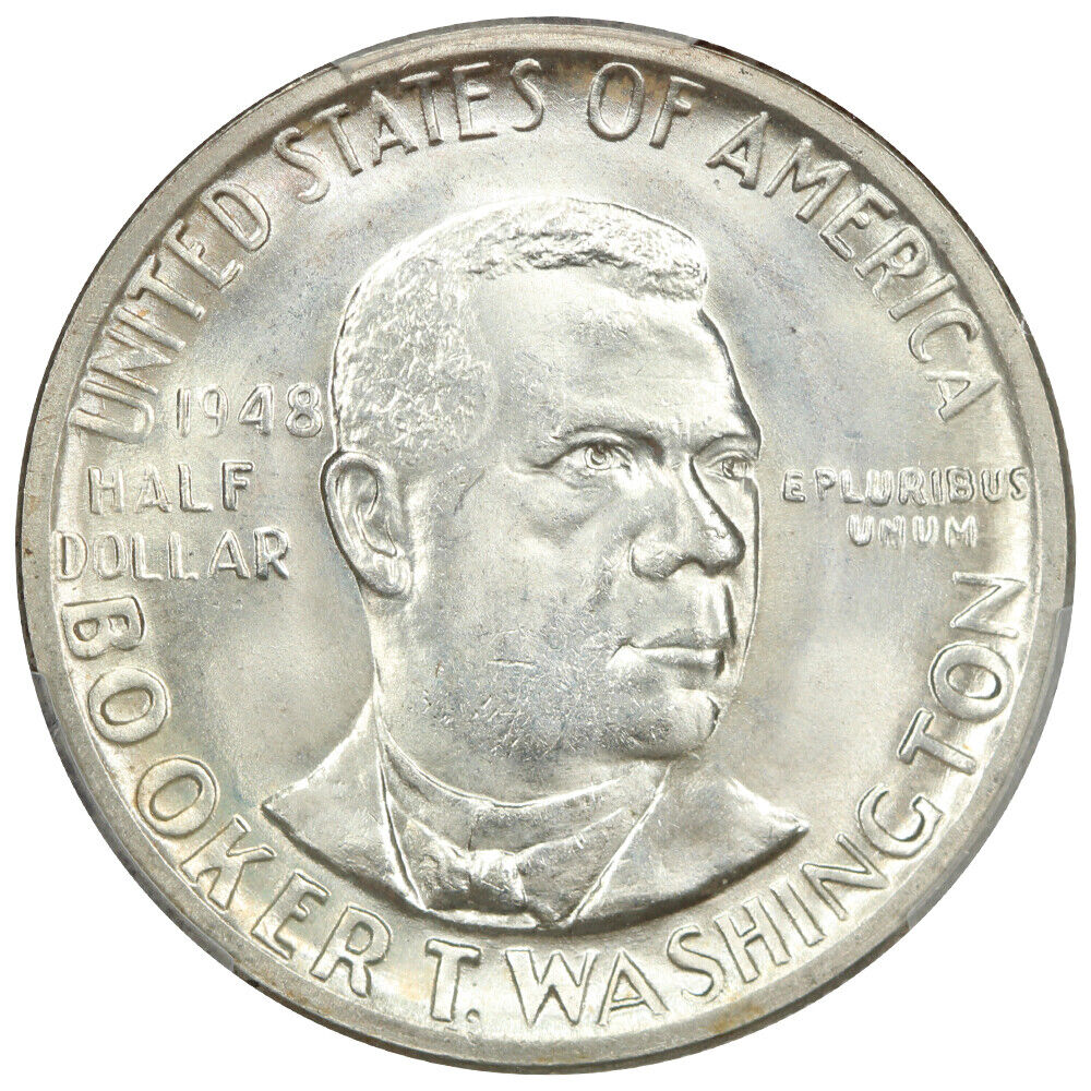 1948 50C Booker T. Washington PCGS/CAC MS67 - Classic Silver Commemorative