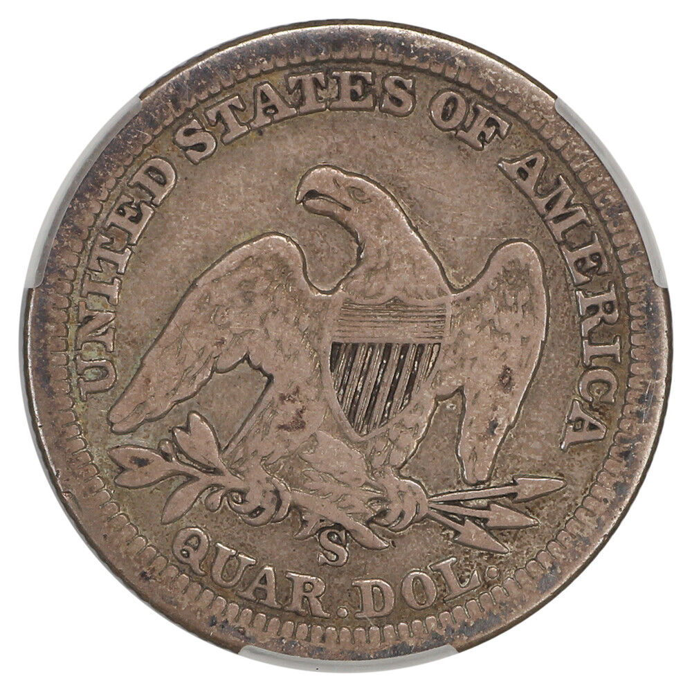 1861-S 25C CACG Fine 15 - Liberty Seated Quarter - Civil War Era Issue