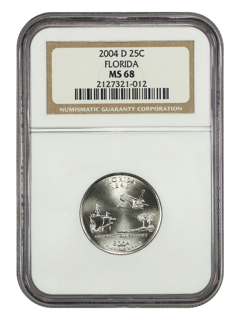 2004-D 25C Florida NGC MS68 - Washington 50 States Quarters