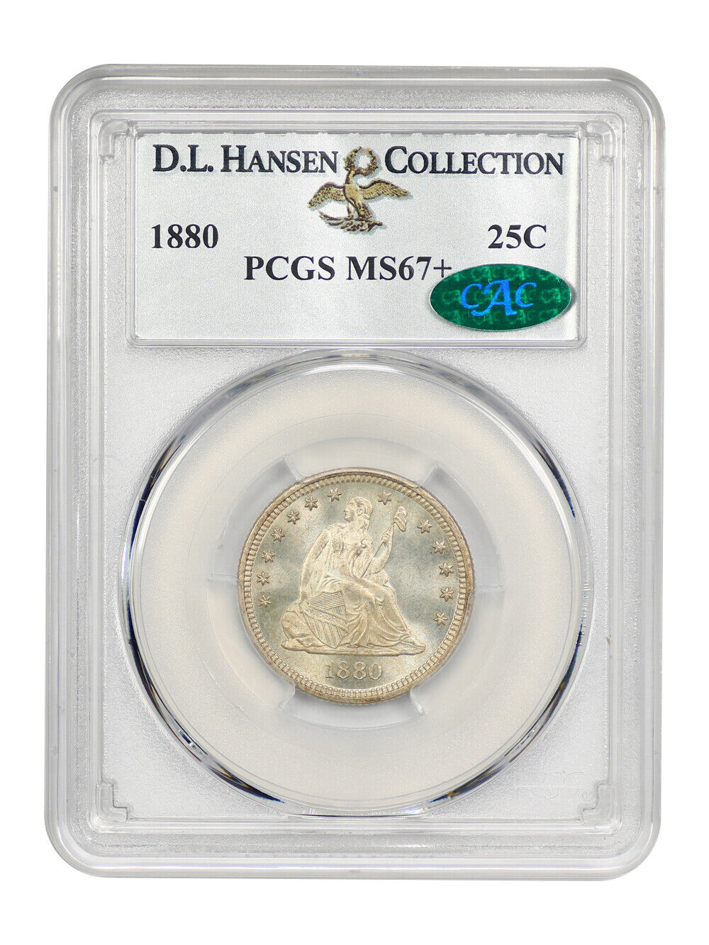 1880 25C PCGS/CAC MS67+ ex: D.L. Hansen