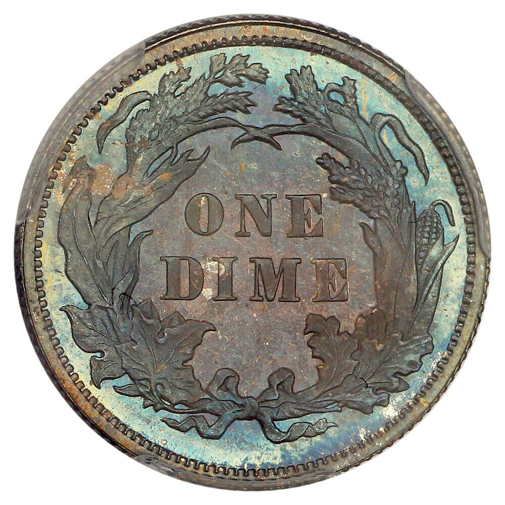 1890 10C PCGS/CAC PR67 ex: D.L. Hansen