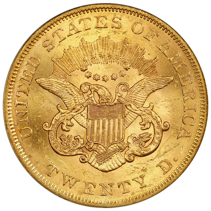 1861 $20 PCGS/CAC MS63 (OGH)