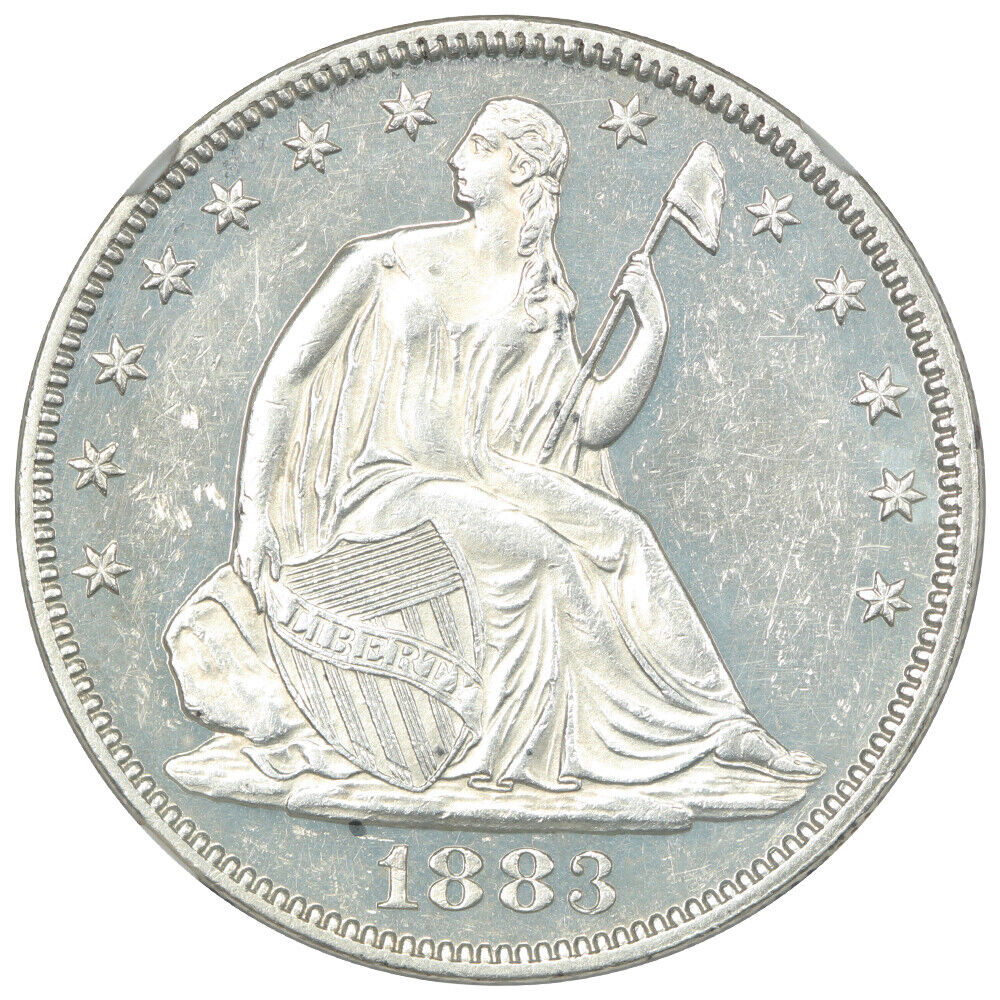 1883 50C NGC MS62PL - Liberty Seated Half Dollar - Flashy Surfaces