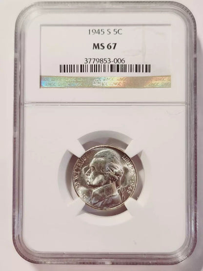 1945 S Nickel Jefferson NGC MS-67