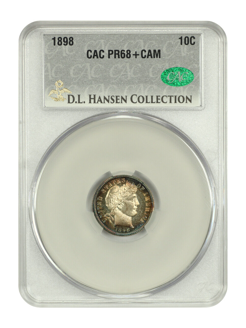 1898 10C CACG PR68+CAM ex: D.L. Hansen - Barber Dime