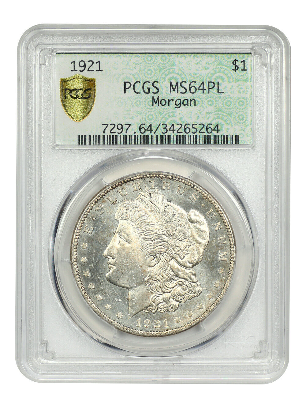 1921 $1 Morgan PCGS MS64PL