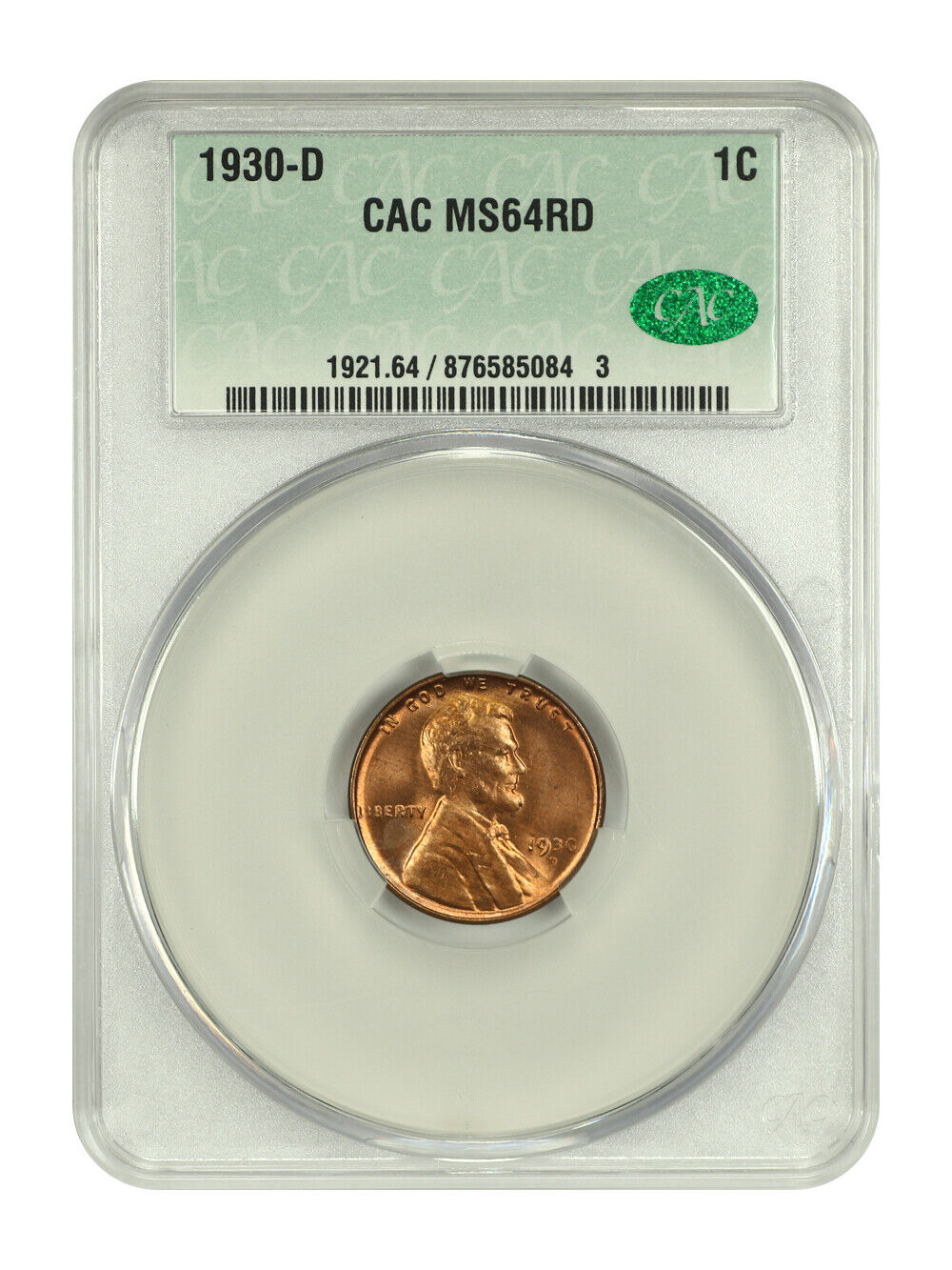 1930-D 1C CACG MS64RD - Lincoln Cent (Wheat Reverse)