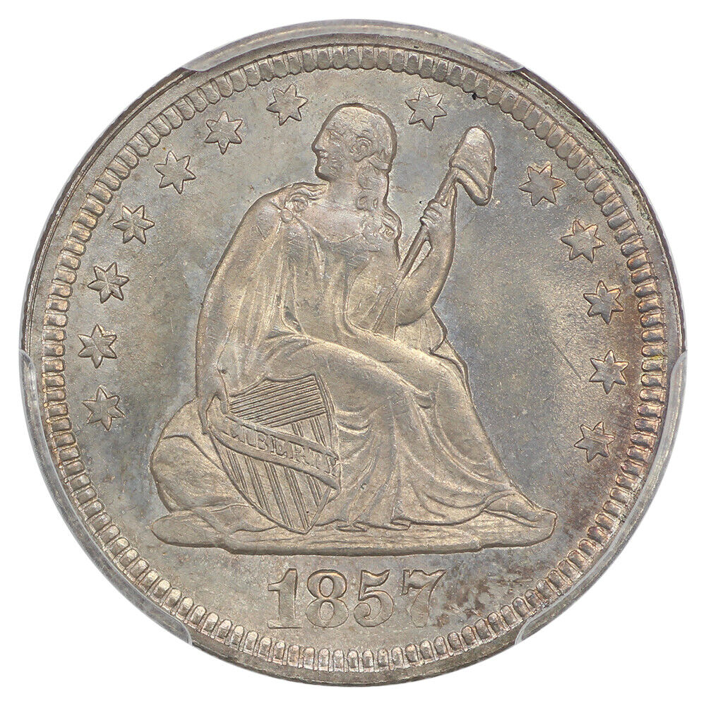 1857 25c PCGS MS66 ex: D.L. Hansen