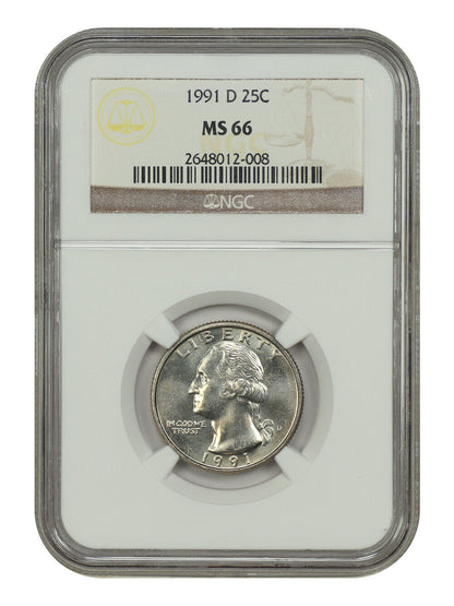 1991-D 25C NGC MS66 - Washington Quarter