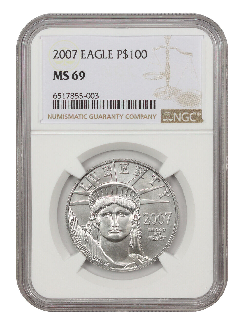 2007 Platinum Eagle $100 NGC MS69