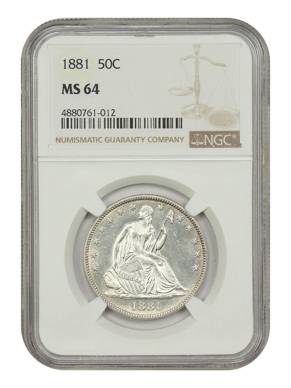 1881 50C NGC MS64 - Liberty Seated Half Dollar