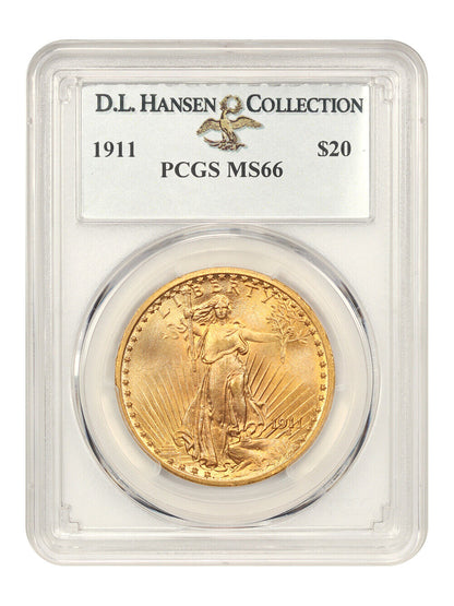 1911 $20 PCGS MS66 ex: D.L. Hansen