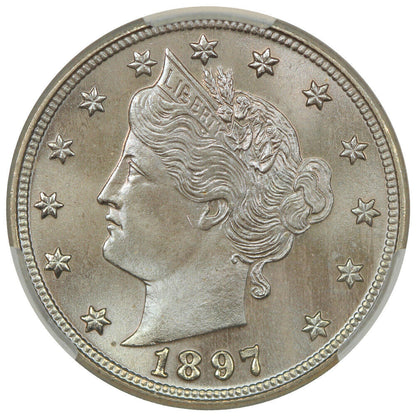 1897 5C CACG MS66+ ex: D.L. Hansen - Liberty Nickel