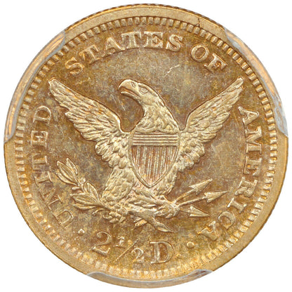 1865 $2.50 PCGS AU58+ ex: D.L. Hansen - Liberty Head $2.5 - Only Two Finer