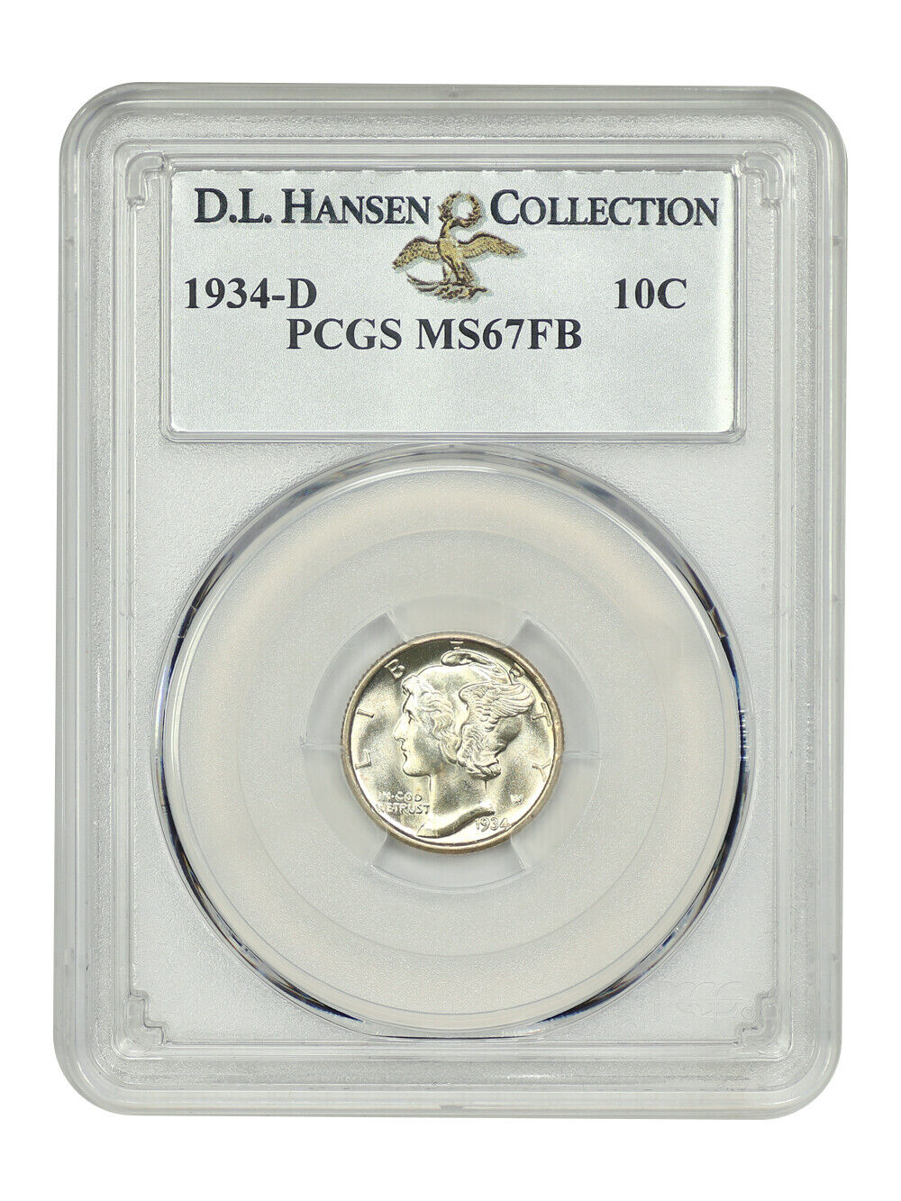 1934-D 10C PCGS MS67FB ex: D.L. Hansen