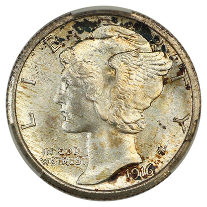 1916-S 10C Mercury CACG MS67FB ex: D.L. Hansen - Mercury Dime