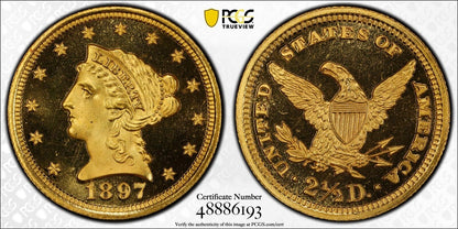 1897 $2.50 Liberty Head Quarter Eagle PCGS PR66DCAM (CAC)