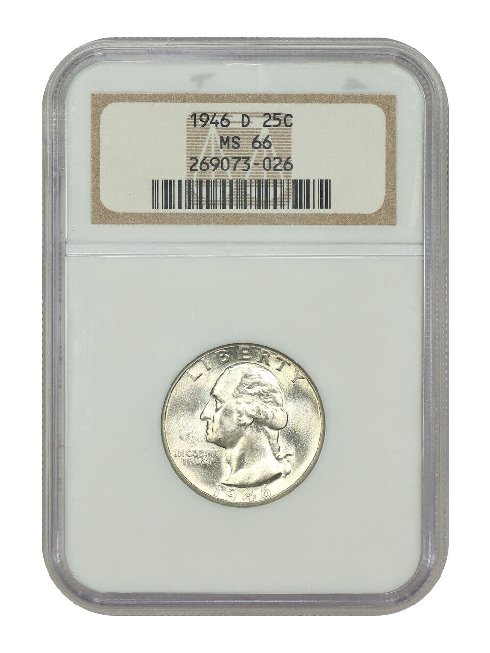 1946-D 25C NGC MS66 - Washington Quarter