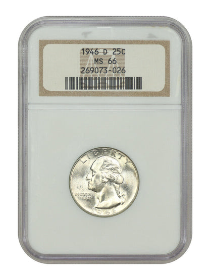 1946-D 25C NGC MS66 - Washington Quarter