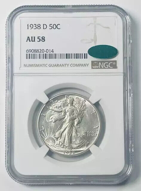 1938 D Walking Liberty Half Dollar NGC AU-58 CAC