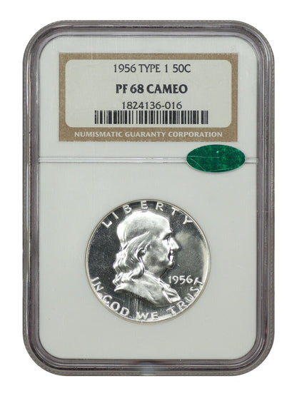 1956 50C NGC/CAC PR68CAM (Type 1) - Franklin Half Dollar