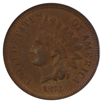 1873 1C NGC AU55 (Closed 3) - Indian Cent - Popular Date