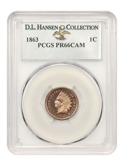 1863 1C PCGS PR66CAM ex: D.L. Hansen