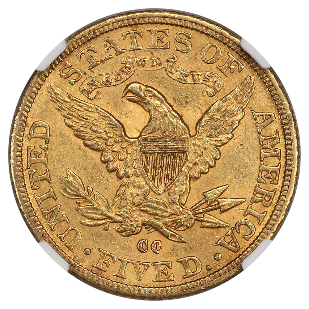 1891-CC $5 NGC MS62 - Liberty Head $5 - Popular Carson City Gold Eagle