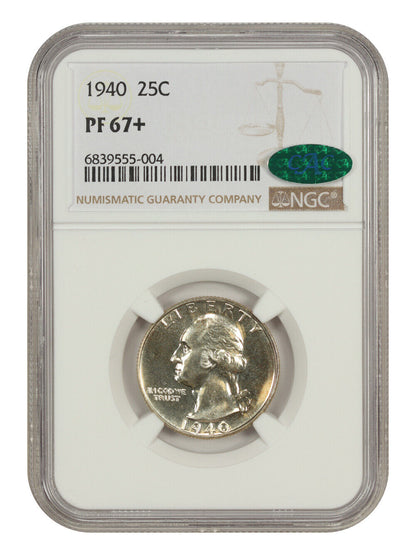 1940 25C NGC/CAC PR67+ - Washington Quarter