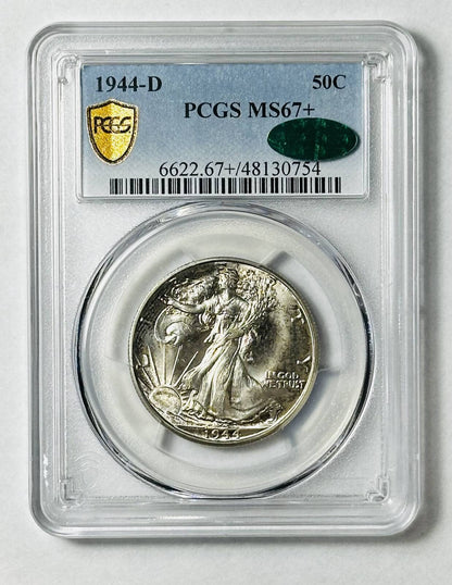 1944 D Walking Liberty Half Dollar PCGS MS-67+ CAC