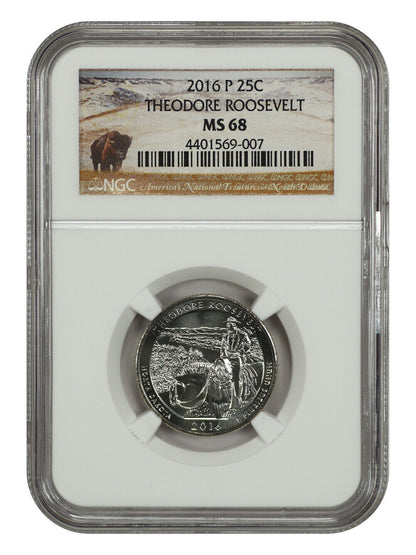 2016-P 25C Theodore Roosevelt NP NGC MS68 - Type 1 - Clad