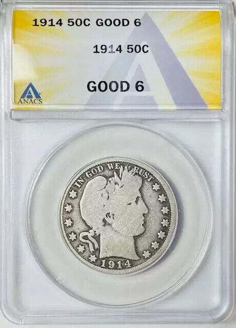 1914 P Barber Half Dollar ANACS G-6