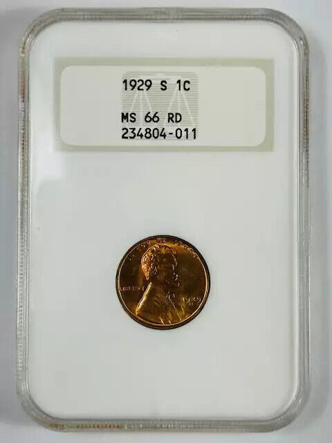 1929 S Small Cents Lincoln Penny NGC MS-66 RD Nice Luster!