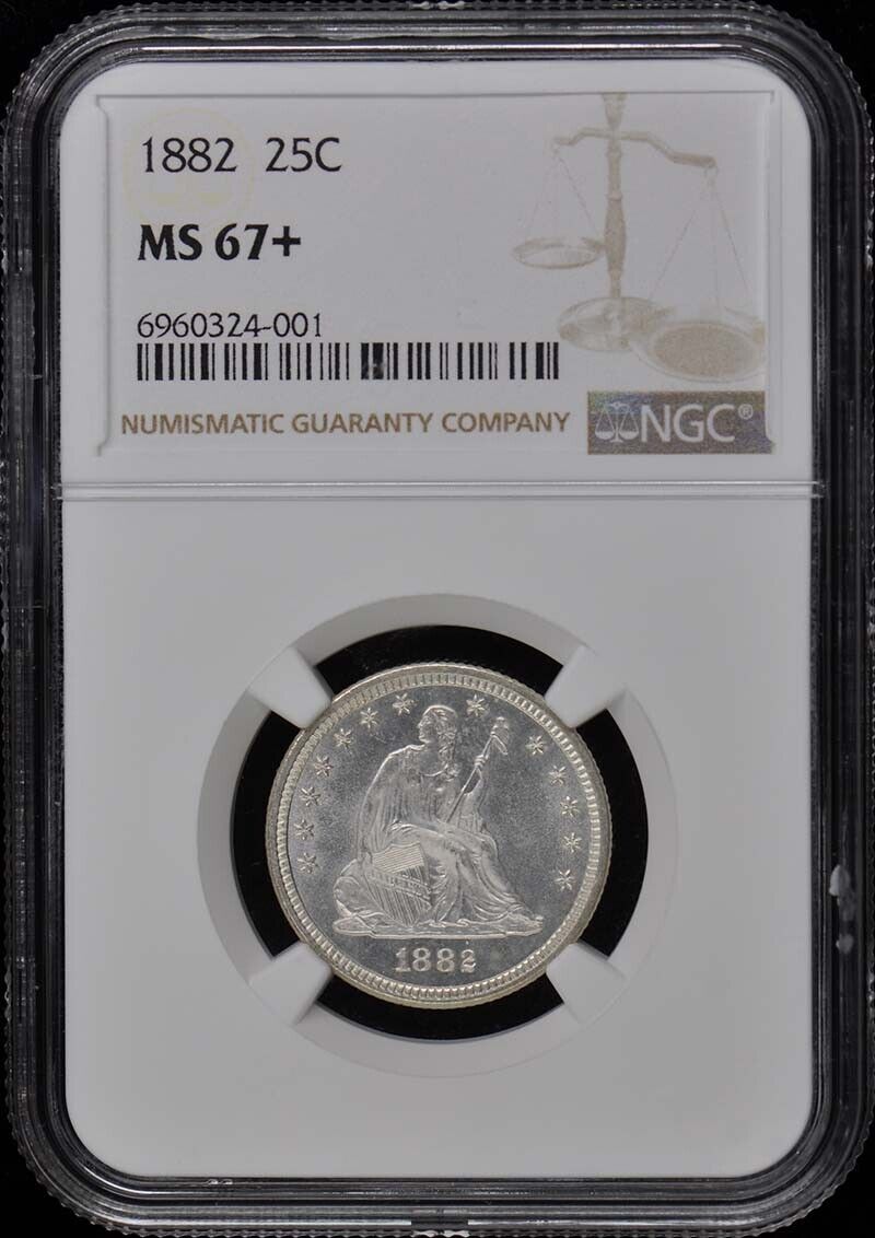 1882 Seated Liberty Quarter 25C NGC MS67+