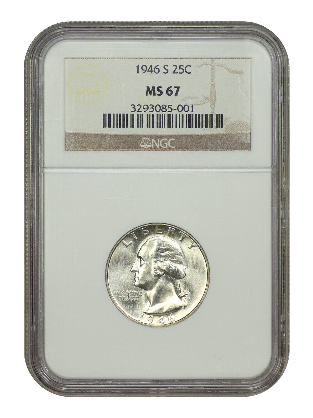 1946-S 25C NGC MS67 - Washington Quarter