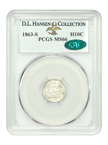 1863-S H10C PCGS/CAC MS66 ex: D.L. Hansen