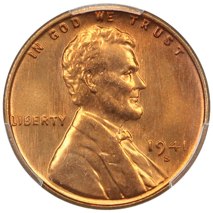 1941-S 1C PCGS/CAC MS67+RD - Lincoln Cent (Wheat Reverse)