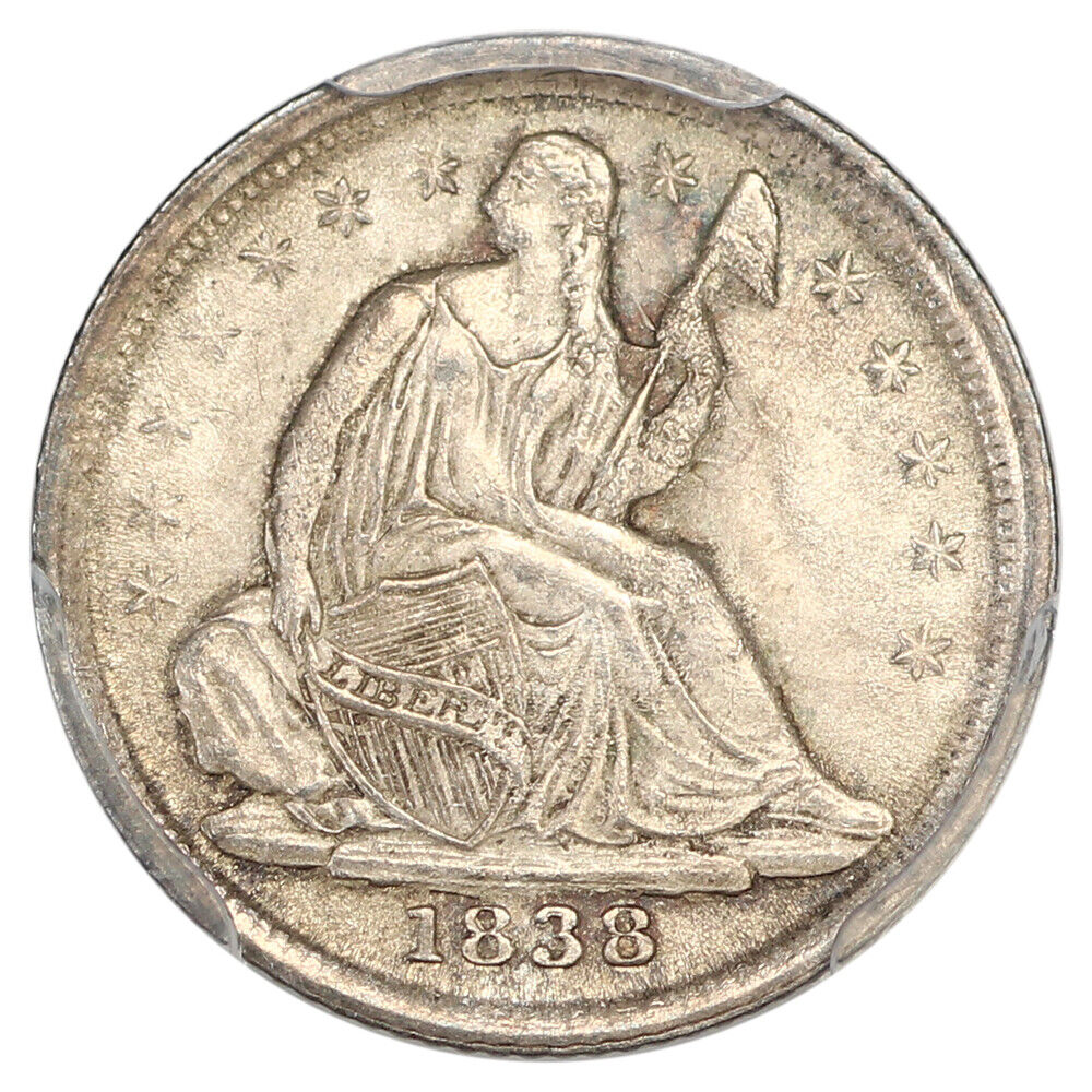 1838 H10C PCGS MS65+ (No Drapery, Sm Stars) ex: D.L. Hansen