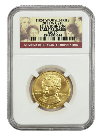 2011-W $10 Eliza Johnson NGC MS70 (Early Releases) - First Spouses